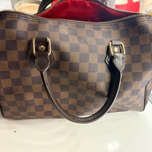 Large Brown Checkered Handbag
